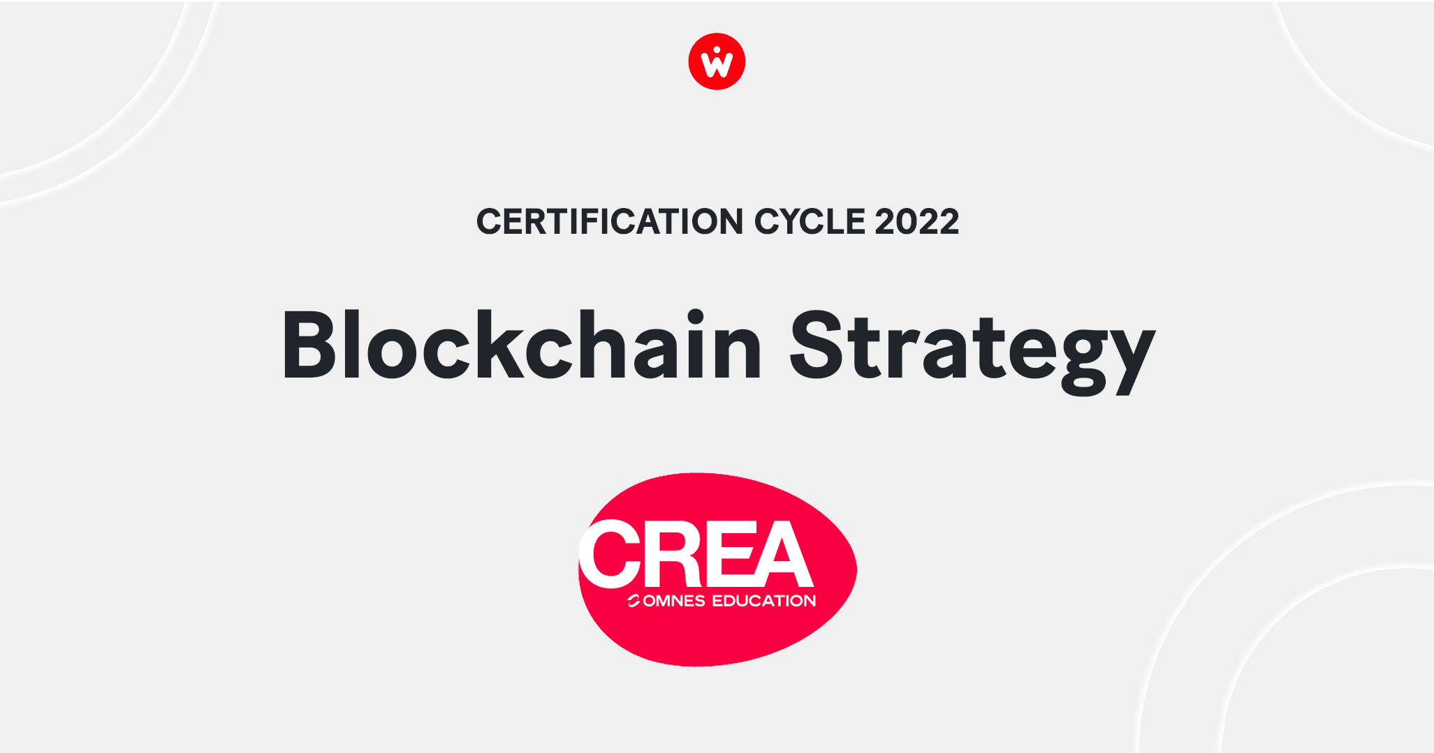 Certification Cycle 2022 Blockchain strategy Crea Geneva